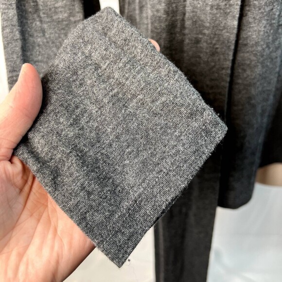 M Ann Taylor Wrap Around Neck Tie Long Sleeve Blouse Gray Size Medium Neutral - Picture 8 of 10